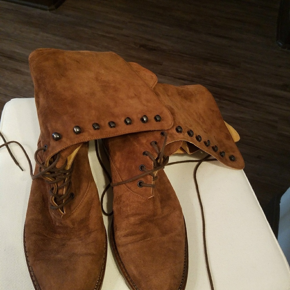 Calf high hiking style boots